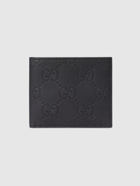 GG rubber-effect bi-fold wallet