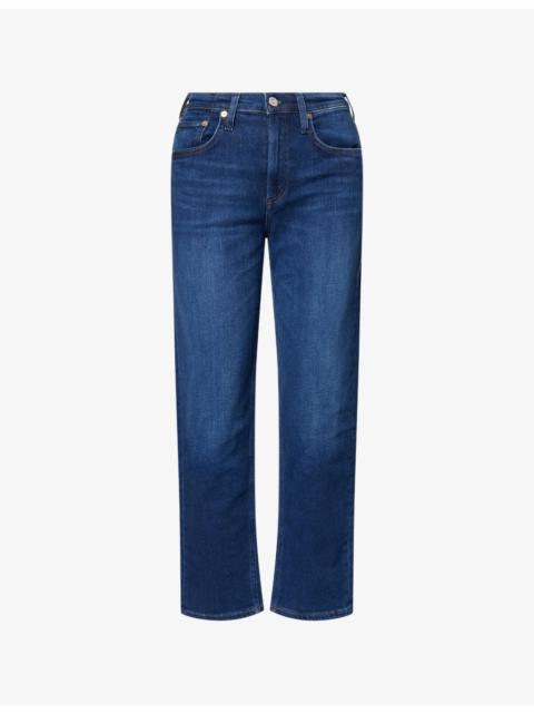 Citizens of Humanity Delfina Straight-Leg Cotton-Blend Jeans