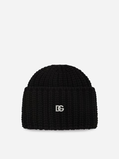 Dolce & Gabbana Knit cotton hat with DG patch