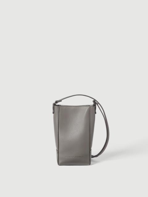 Brunello Cucinelli BC Duo phone holder in calfskin with monili