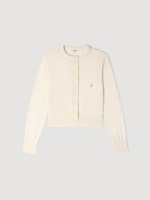 Sandro PADDED ROUND NECK CROPPED CARDIGAN
