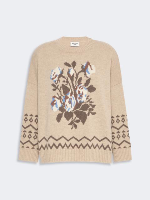 WEEKEND Max Mara PAVIDI Loose jumper in wool jacquard - SAND