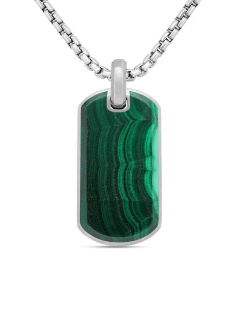 DAVID YURMAN Men's Chevron Tag in Sterling Silver - Malachite