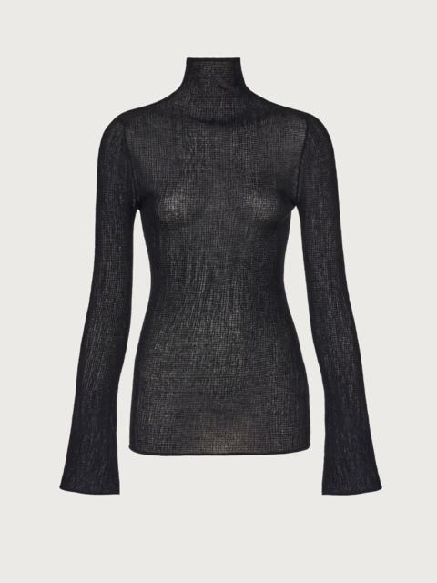 FERRAGAMO HIGH NECK KNITTED TOP