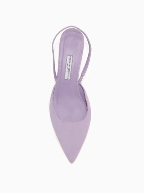 CAROLINA HERRERA Slingback Kitten Heel in Suede