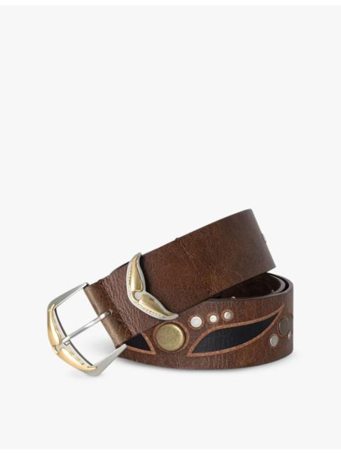 Zadig & Voltaire Jane stud-embellished leather belt