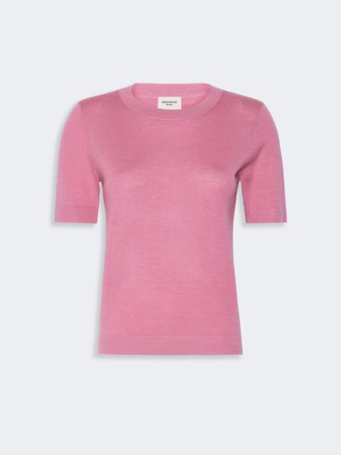 WEEKEND Max Mara TAPIOCA Wool, silk and cashmere sweater - RASPBERRY