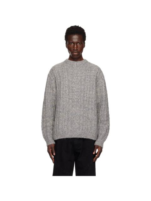 Wooyoungmi Gray Alpaca Blend Glitter Sweater