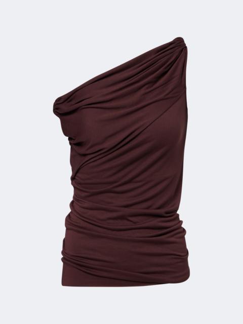 Rick Owens Lilies Lilies Laeti draped one-shoulder jersey top