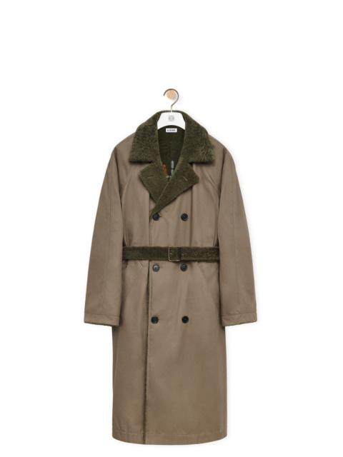 Loewe Coat in cotton and shearling