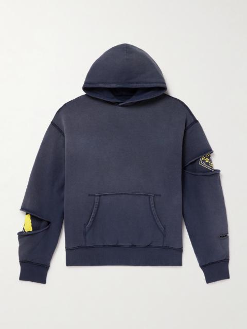 Kapital Reversible Distressed Printed Cotton-Jersey Hoodie