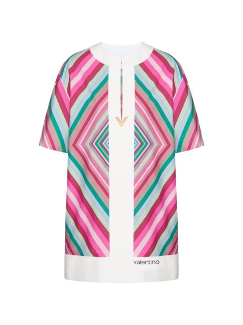 Valentino V-plaque geometric-print minidress