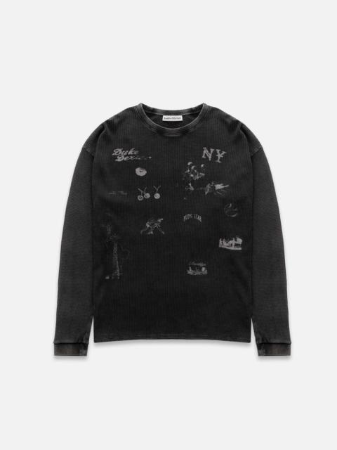 DUKE + DEXTER NY Sketch Washed Grey Waffle Top