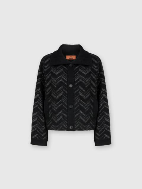 Missoni Bouclé knit jacket with lamé chevron