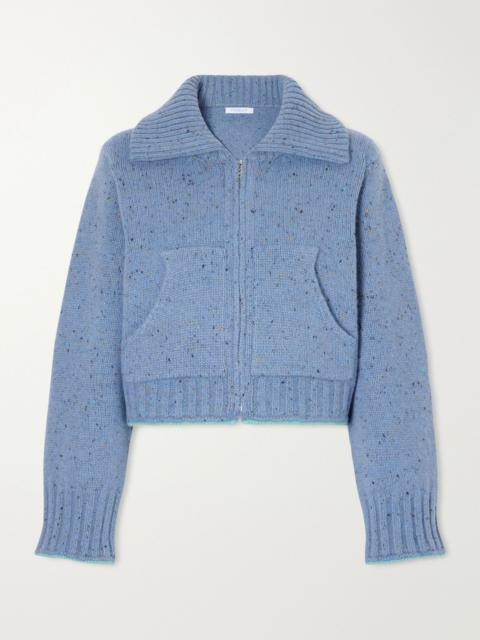 CALLE DEL MAR Cropped cashmere zip-up cardigan Blue