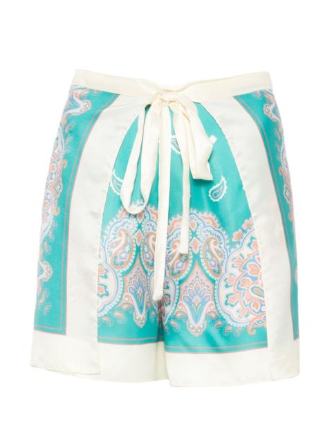 PINKO paisley-print side-tie shorts