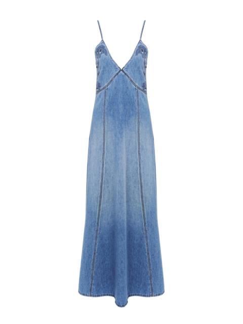 Chloé LONG FLARE DENIM DRESS