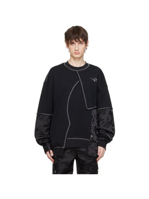 FENG CHEN WANG Black Paneled Sweatshirt