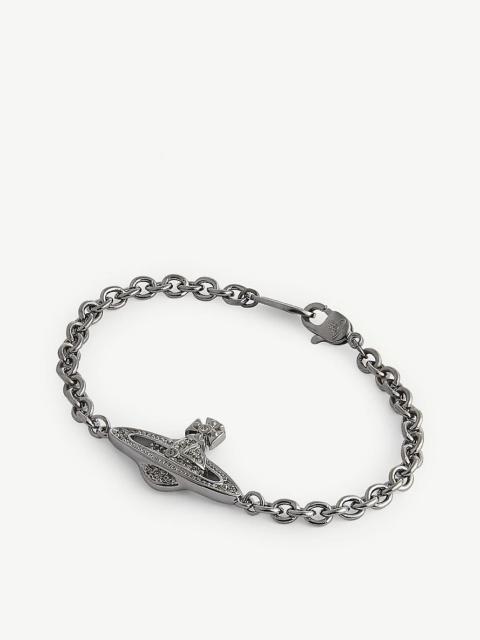 Mini Bas Relief gunmetal-tone and Swarovski crystal chain bracelet