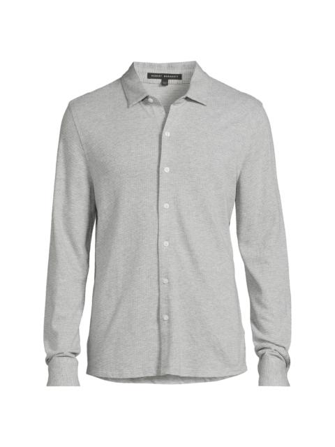 ROBERT BARAKETT Men's Dobston Knit Shirt - Light Grey
