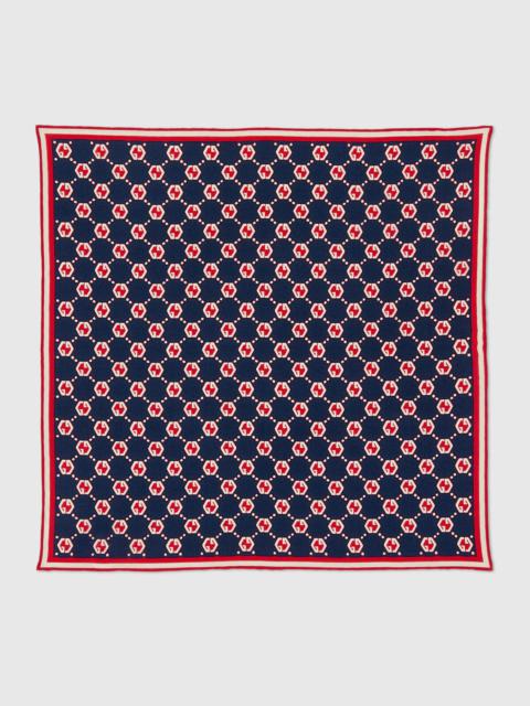 GUCCI GG hexagon print silk pocket square