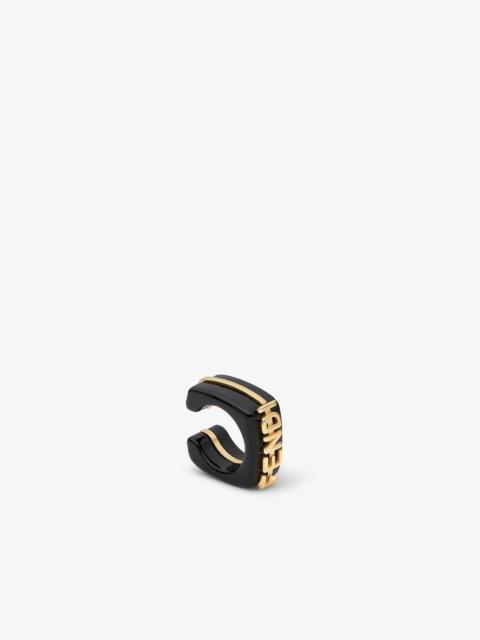 FENDI Fendigraphy Earcuff Gold-color metal and black earring