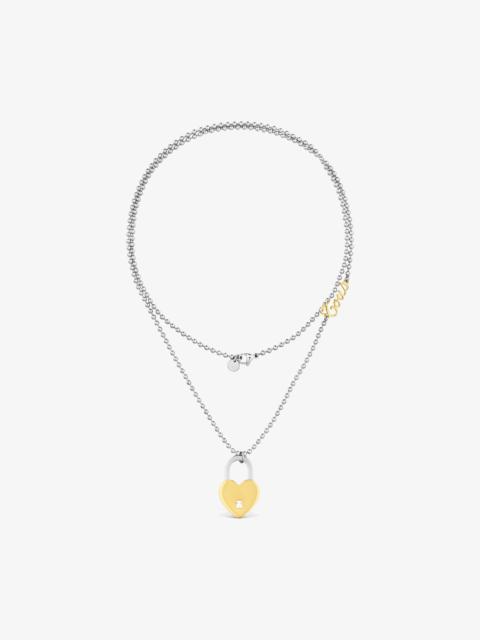 TOUS Long two-tone steel Necklace with heart charm TOUS Charming