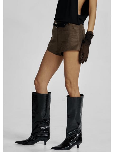The Frankie Shop Valmere Faux Suede Hot Pants - Brown