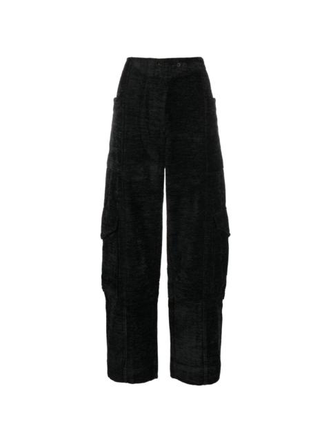 GANNI chenille tapered trousers