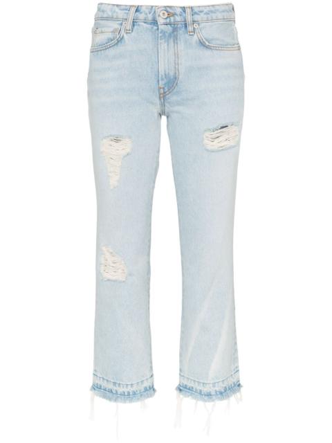 Heron Preston mid-rise distressed cropped jeans