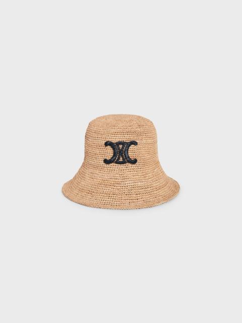 CELINE triomphe bucket hat in raffia