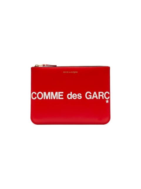 Comme Des Garçons Huge Logo Leather Zip Pouch
