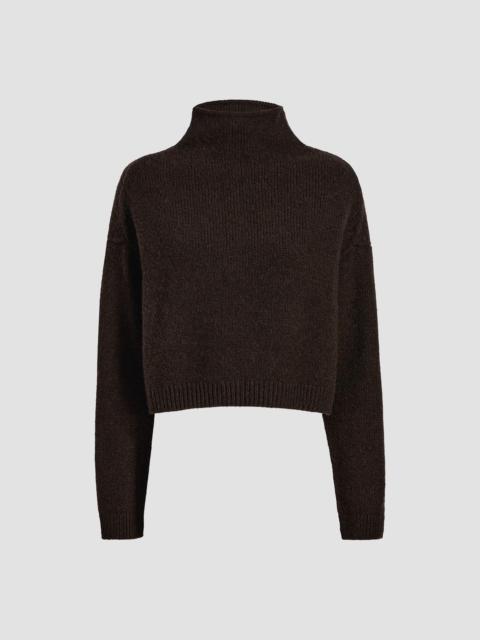 KHAITE Women's Marke Rib-Knit Cashmere Mock-Neck Sweater - Bark