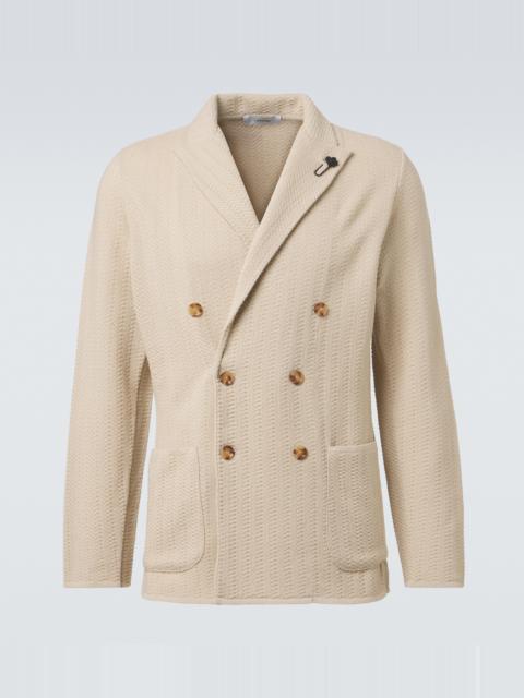 LARDINI Double-breasted virgin wool blazer