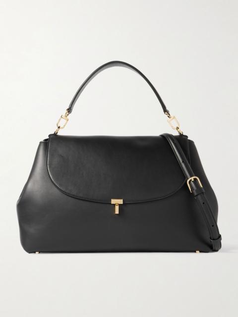 TOTEME T-Lock large leather shoulder bag Black