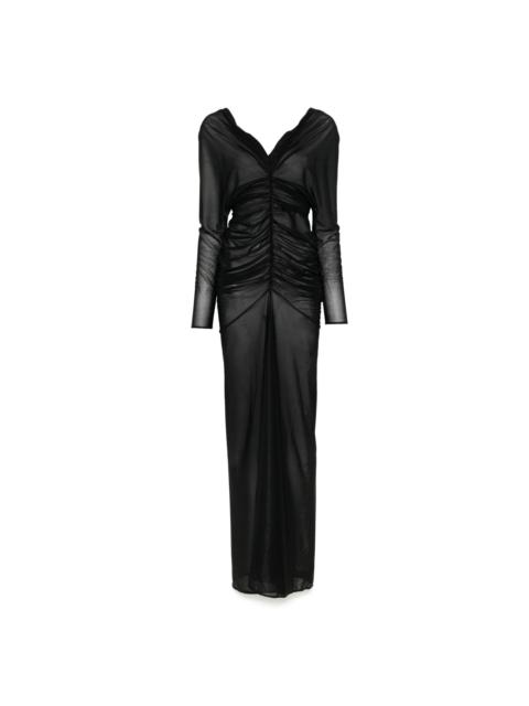ruched midi dress