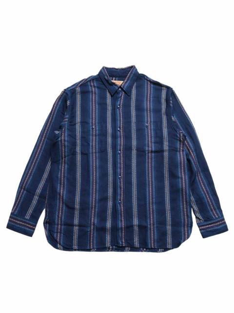 SUGAR CANE SUGAR CANE - NATIVE AMERICAN - INDIGO DOBBY WORK SHIRT - SC29784