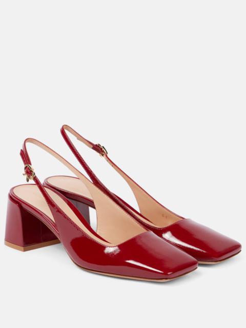 Gianvito Rossi Freeda patent leather slingback pumps