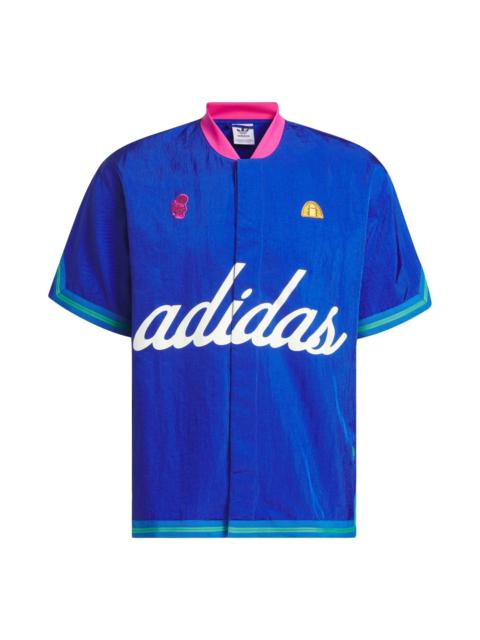adidas adidas Hoop York City Short Sleeve Warm-Up Shirt Asia Sizing 'Blue' IT9956