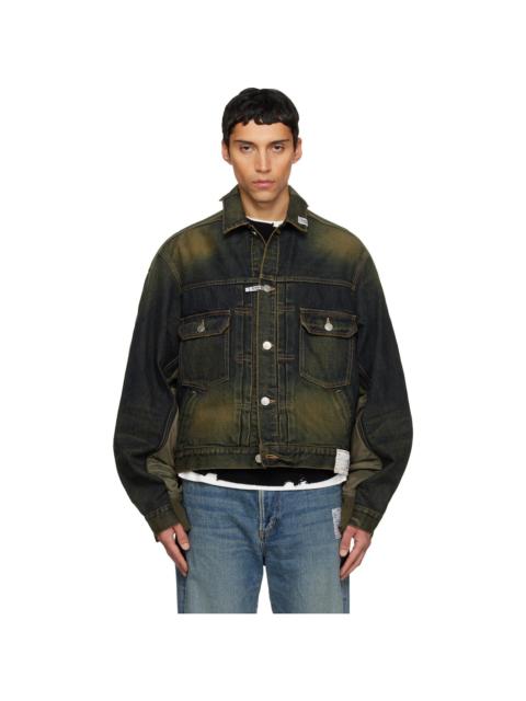 Maison MIHARAYASUHIRO Khaki & Navy Front Back Combined Denim Jacket