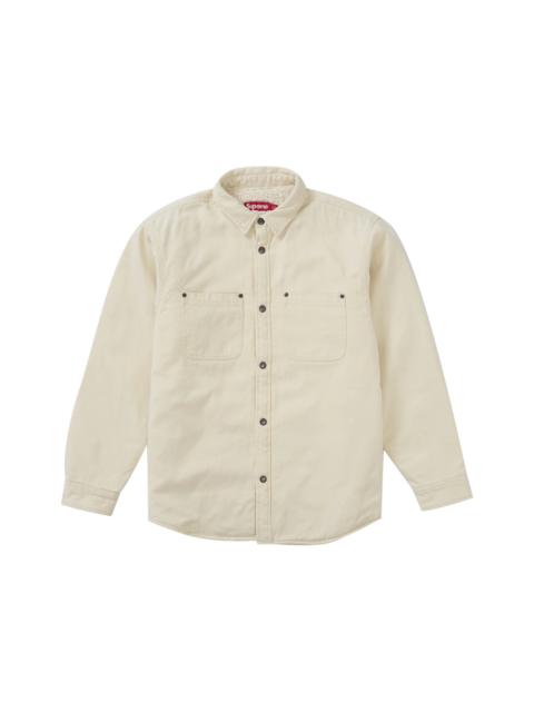 Supreme Supreme Faux Shearling Lined Work Shirt Natural