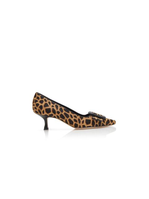 Brown and Black Calf Hair Animal Print Pumps