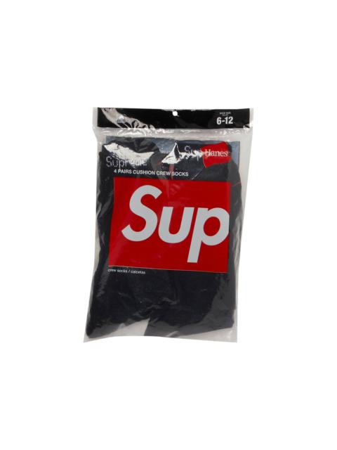 Supreme Supreme x Hanes Crew Socks (4 Pack) 'Black'