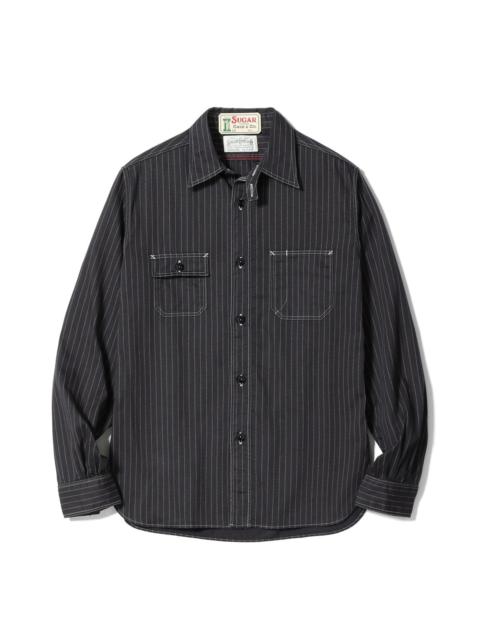 SUGAR CANE SC29585 Fiction Romance 8.5oz Black Wabash Stripe Work Shirt