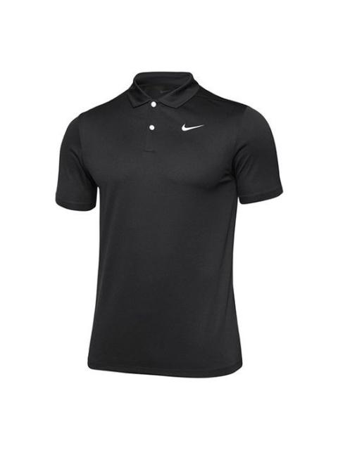 Nike Nike Casual Solid Color Breathable Short Sleeve Polo Shirt Black CU9792-010