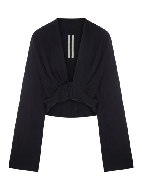 Rick Owens DRAPED WOOL-COTTON BLEND CROP TOP