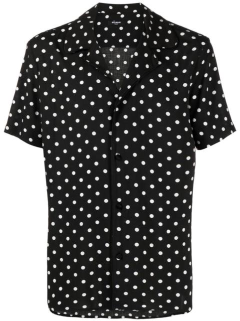 Balmain polka dot-print crepe shirt