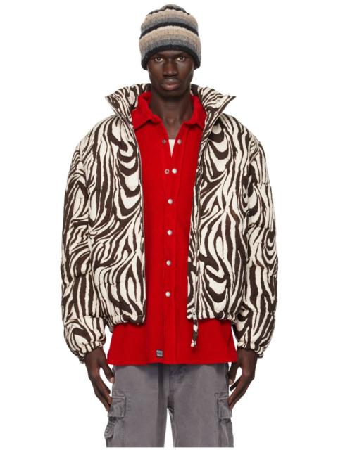 ERL Black & White Zebra Quilted Puffer Jacket