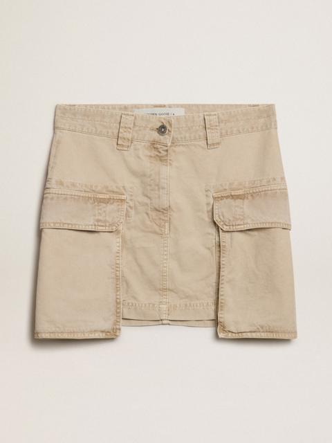 Golden Goose Khaki-colored cargo skirt