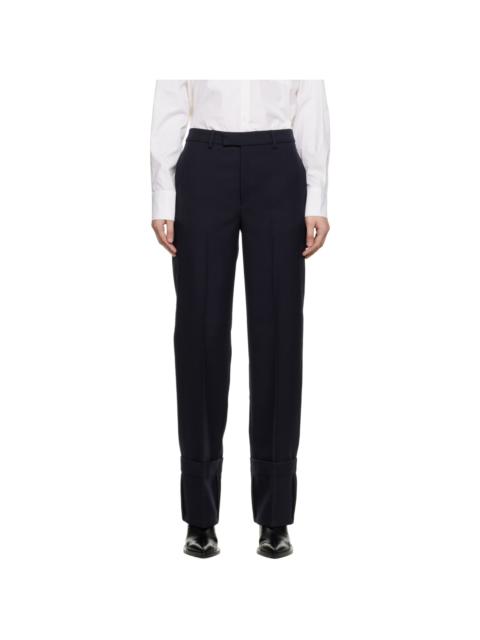 Navy Fold Up Trousers